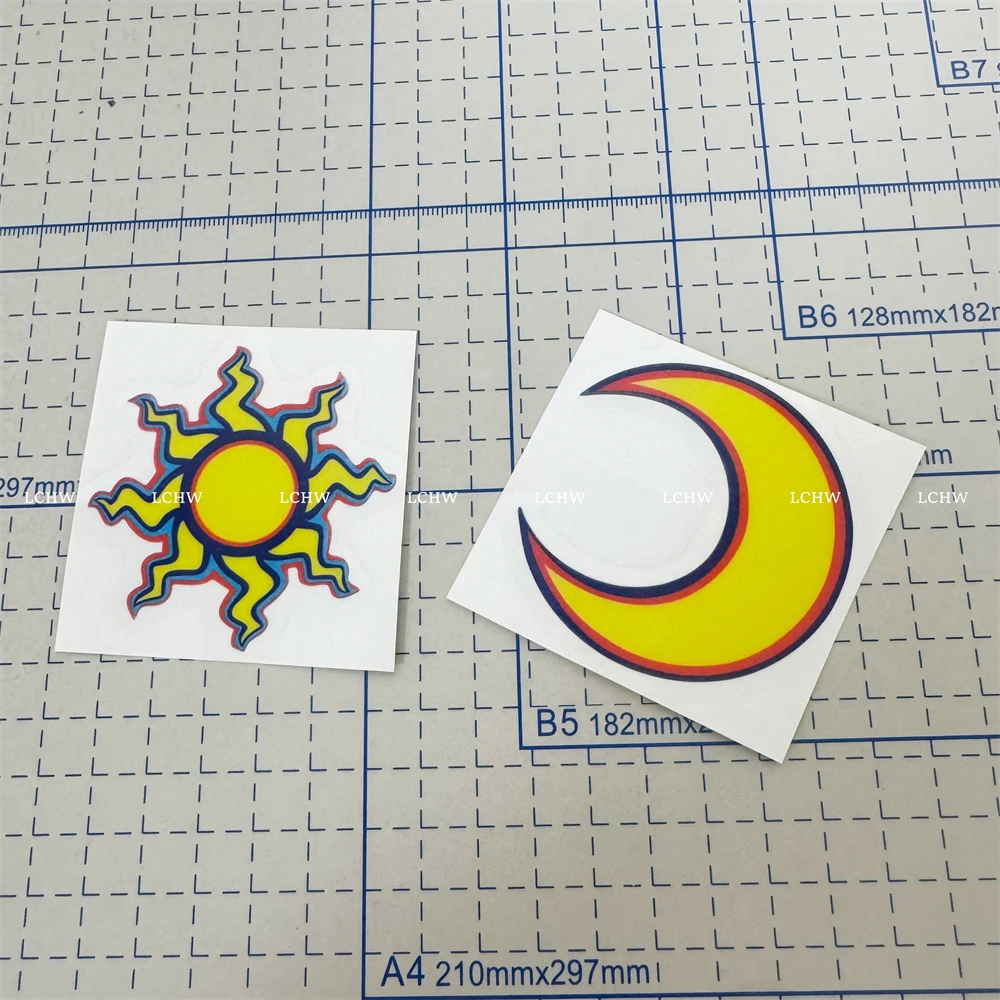 Pegatinas para coches de carreras de motos, calcomanías solares y lunares para automóviles, cinta de patrocinadores modificada, gráficos de carreras de motos