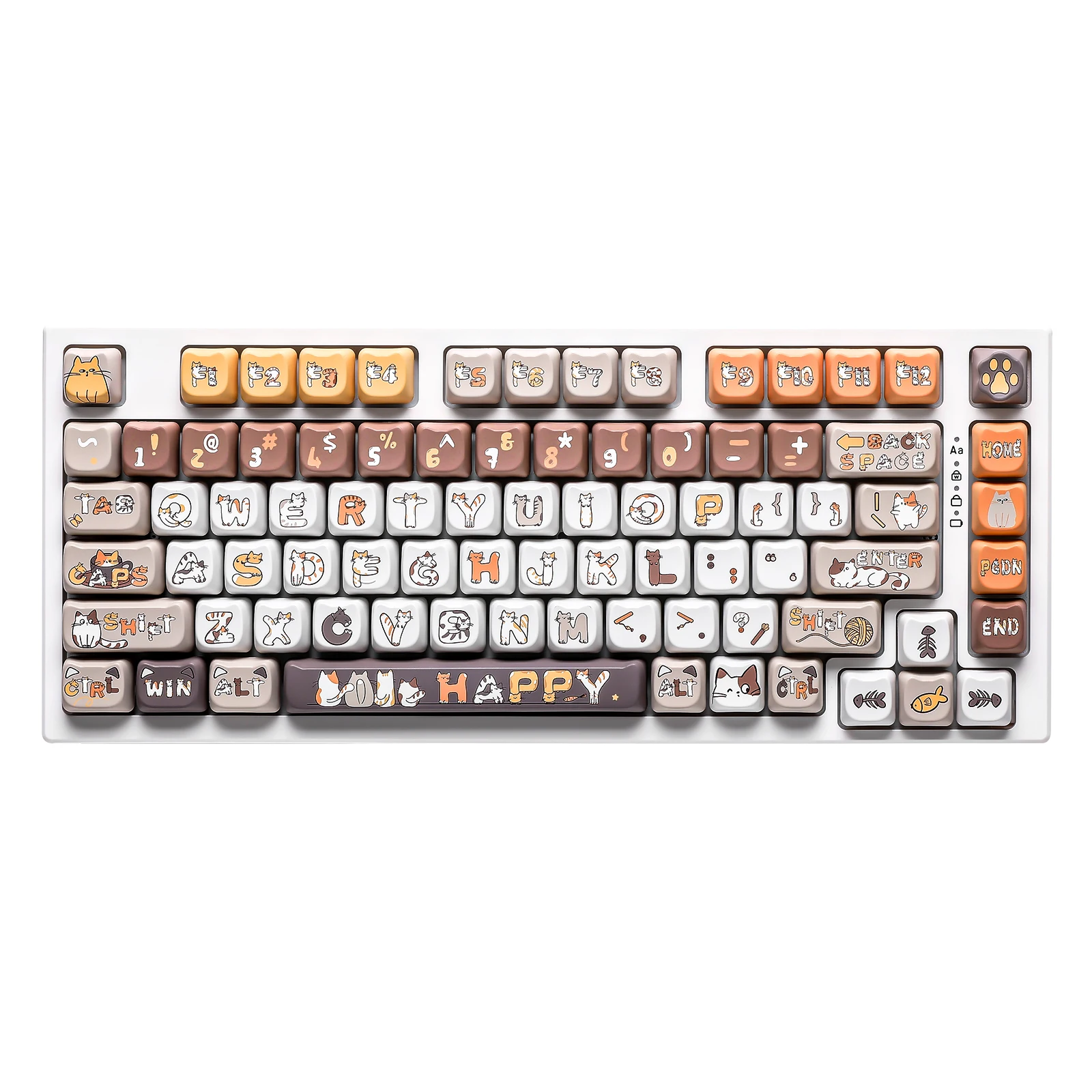 

YUNZII Cats MAO Profile Keycap Set, Cute 141 Keys Dye Sublimation Custom Keycaps, Full-Key for MX Switch Mechanical Keyboard
