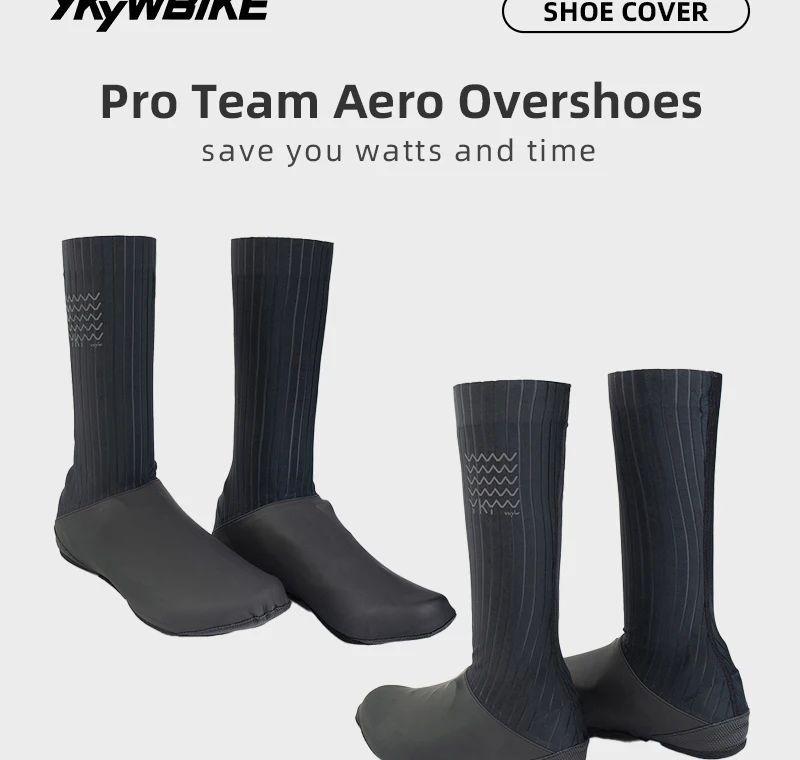 YKYW Männer winddichte wasserdichte Fahrradschuhe Abdeckung schwarz weiß MTB Fahrradschuhe Stiefelüberzüge Schuhschutz Pro Team Aero Überschuhe – Detail 3