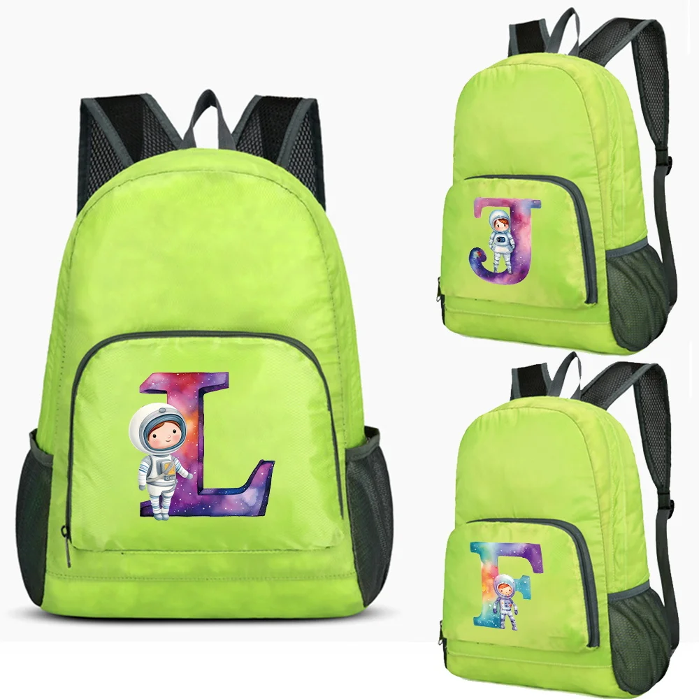 New Fashion Multi Functional Astronaut Letter Print Pattern Foldable Portable Hiking Portable Shoulder Travel Bag for Men/Women