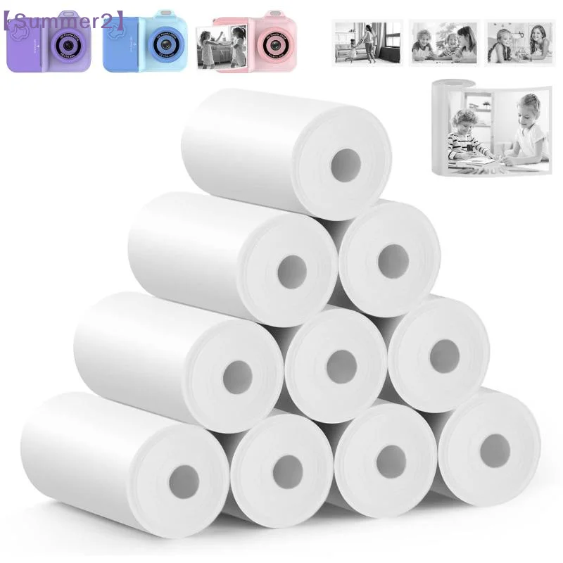 10Rolls 57x25mm White Thermal Paper For Children's Camera Instant Print Kids Camera Printing Paper Replacement Accessories〔Sum2〕