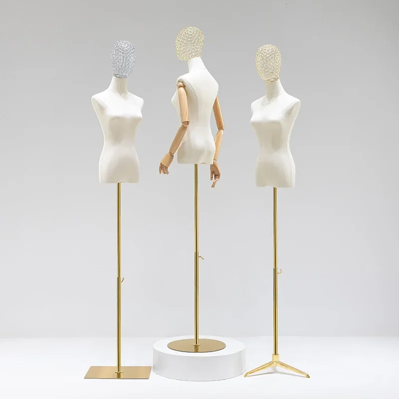Fashion hollow head model props women's half body dummy clothing store women's clothing platform window model display stand full
