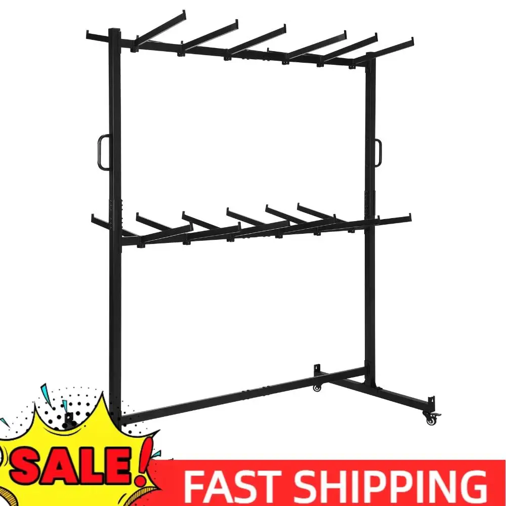 

Тележка для складных стульев, грузоподъемность 500 фунтов, усиленная, с фиксирующимися резиновыми колесами, для хранения 84 складных стульев