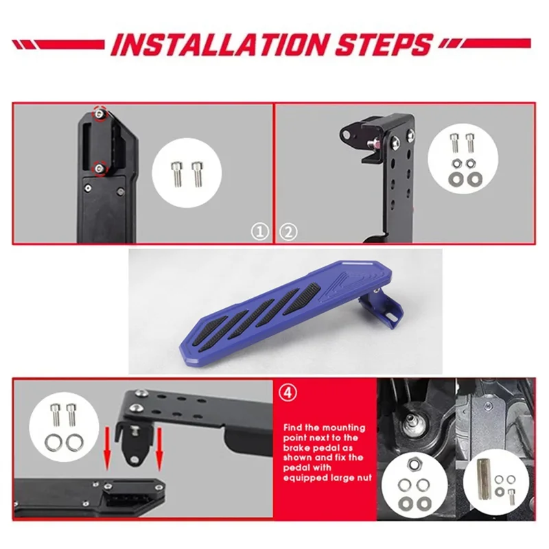 

Car Brake Pedal Left Side Footrest Kick Panel For Gladiator JT Anti-Slip For Jeep Wrangler JL JLU 4XE 2018-2022