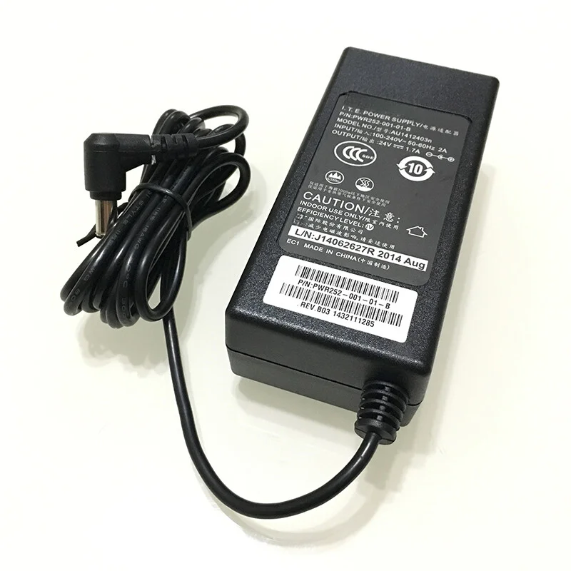 Para cargador verifone 24V 1.7A Adaptador de CA Lector de tarjetas POS Fuente de alimentación au1412403n