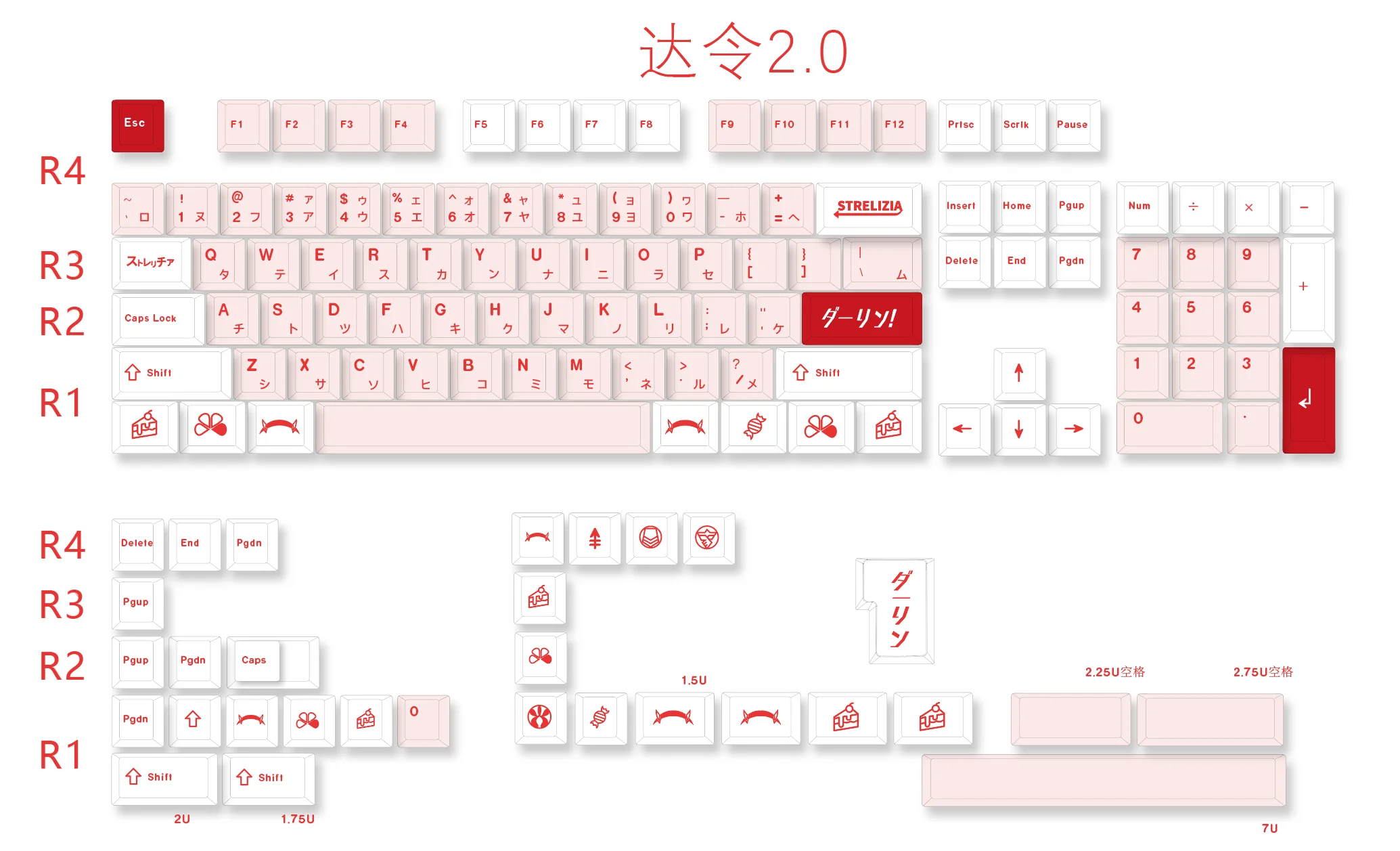 Cherry profile PBT Keycaps Dyesub for mx Mechanical Keyboard with Japanese English