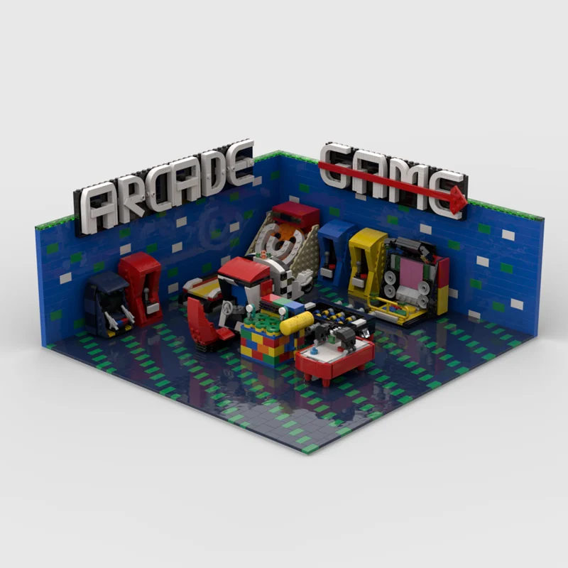 2667pcs MOC Arcade Game Center Model Building Blocks Architecture Toy Christmas Gift Assemble Creative Birthday DIY Education
