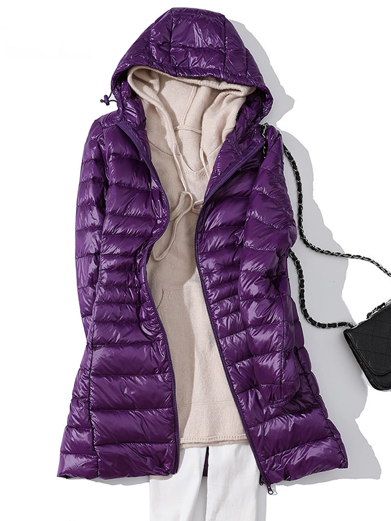 سترة نسائية كاجوال بتصميم دافئ معطف دافئ عصري بدون ديكور للأنشطة الخارجية