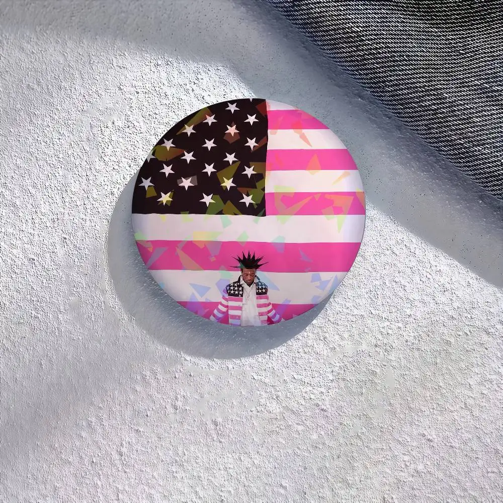 مغني الراب L-Lil UzI-S VertS شارة ليزر مستديرة بروش الملابس على ظهره اكسسوارات التلبيب الديكور هدية