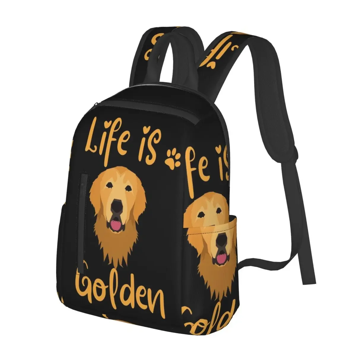 

GOLDEN RETRIEVER Quote Student Backpack School Bag Hiking Travel Daypack for Men Women Fashion Bookbag Shoulder Bags