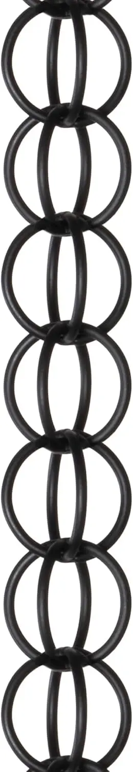

8.5ft Black Aluminum Rain Chain for Gutters, Durable Heavy Duty Downspout Alternative, Modern Decorative Outdoor Water Feature
