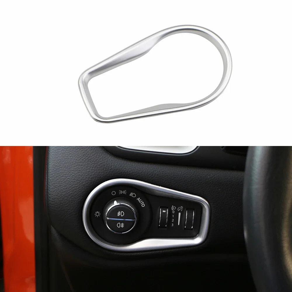 Car Head Light Lamp Headlight Switch Panel Cover for Jeep Renegade 2014 - 2022 Decoration Sticker Trim Interior Accessories