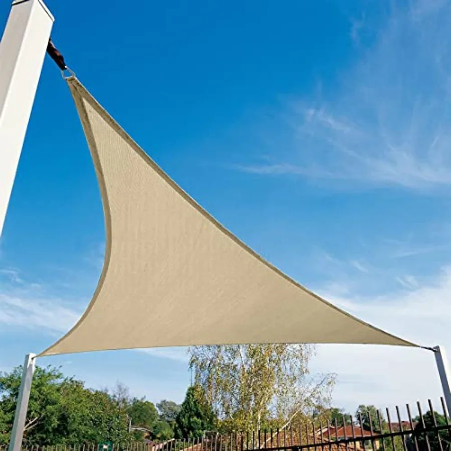 

Sun Shade Sails Canopy 12' X 19' X 19 Triangle 95 UV Block 185GSM Permeable Sun Shade Sail for Patio Garden Pergola Backyard Ou