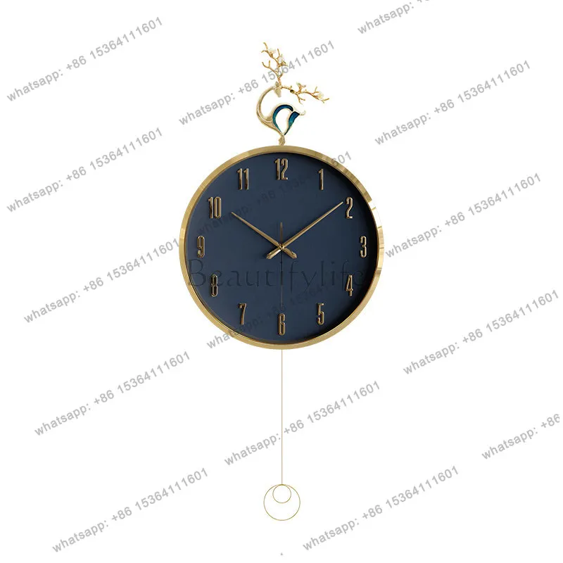 Modern simple and fashionable atmospheric clock wall hanging creative home light luxury living room decoration wall clock