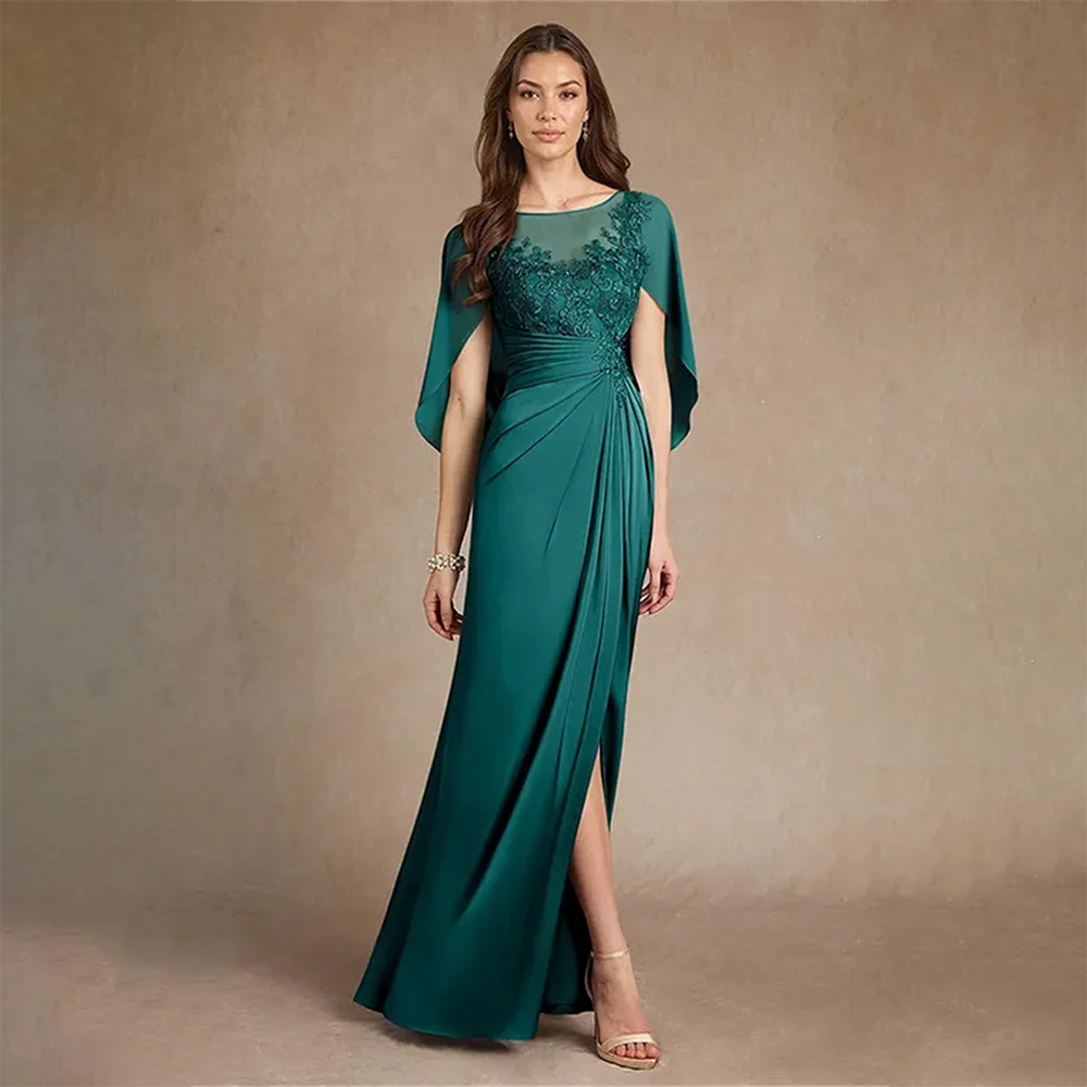 

Mother Of Bride Dresses Wedding 2025 Lace Mother Dress Elegant Draped Side Split Mother Of Bride Dresses For Women Bride Gowns