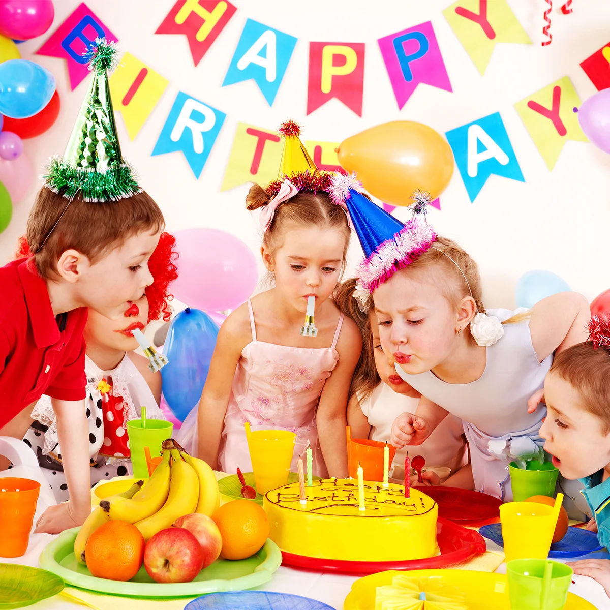 

30Pcs Hot Stamping Whistles Funny Party Blowouts Golden Portable Durable for Holiday Events Party Whistles Whistle