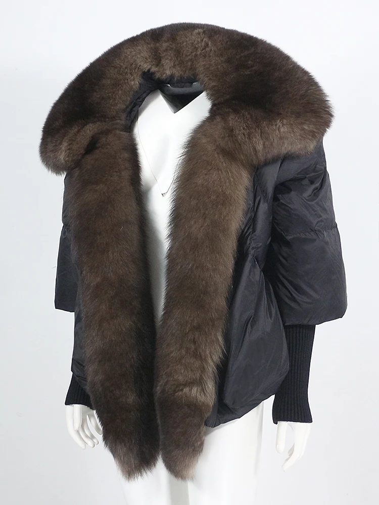 Lose Natürliche Echt Fox Pelz Kragen Mantel Dicke Neue Europäische Mode Weiße Ente Unten Jacke Winter Frauen Warme Luxus Oberbekleidung – Detail 10