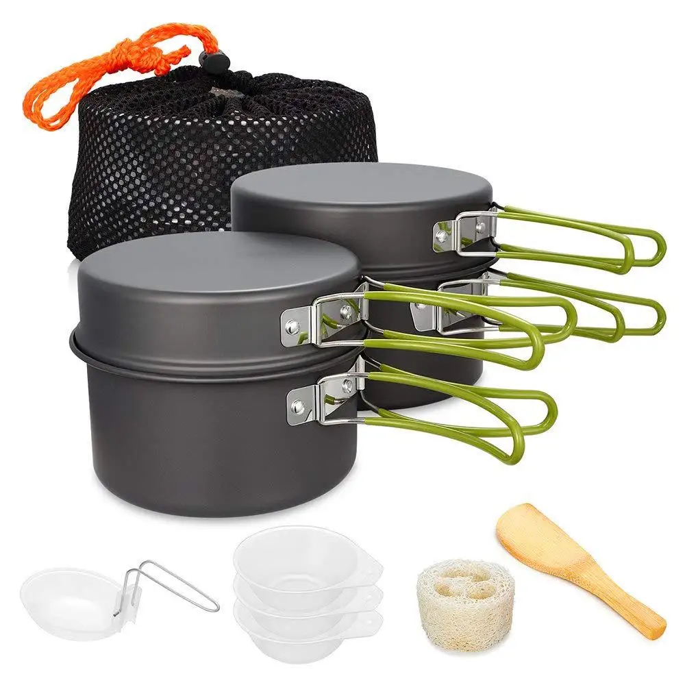 

Lightweight Bag Cooking Equipment Cookset,Compact,Durable Pot Pan Bowls Aluminum Camping Cookware Set Outdoor supplies