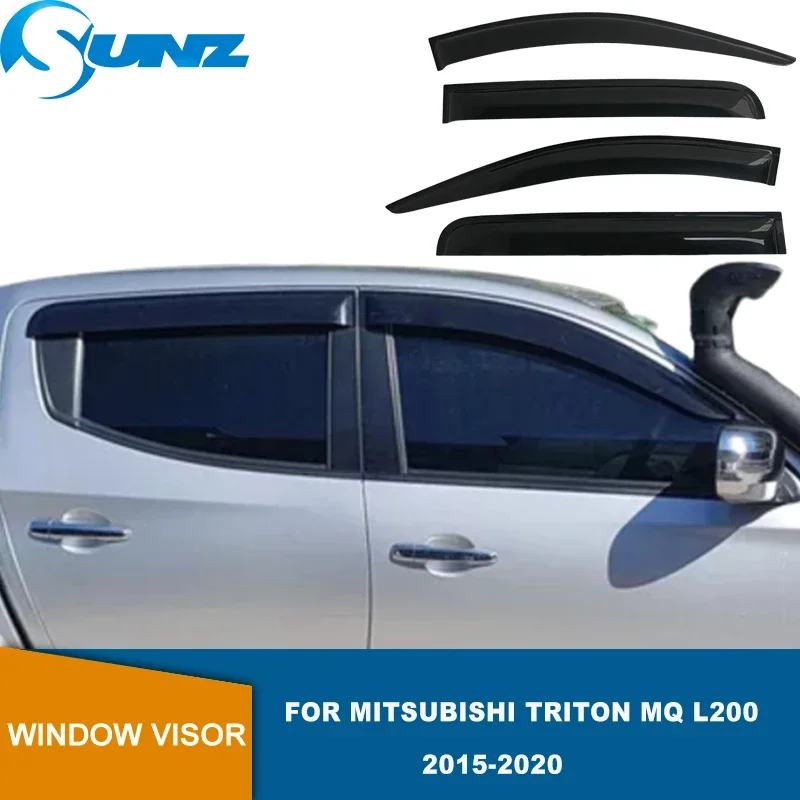 Door Visor For Mitsubishi Triton MQ MR L200 2015 2016 2017 2018 2019 2020 2021 2022 Side Window Deflectors Sun Rain Guard SUNZ