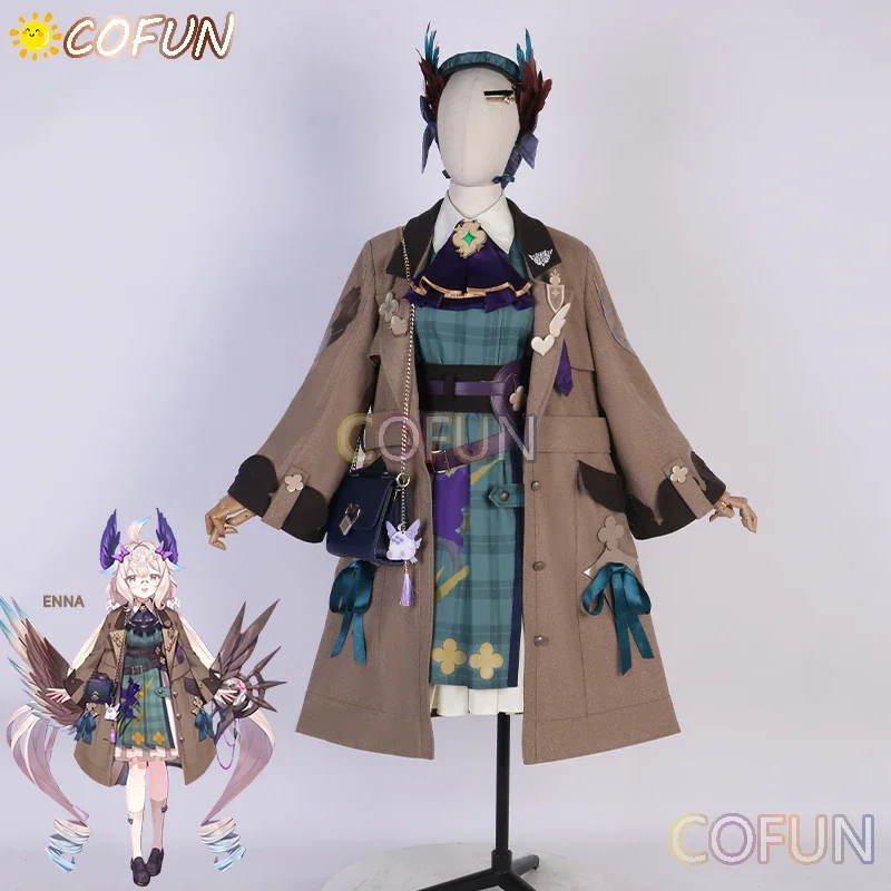 COFUN VTuber Nijisanji Enna Alouette Cosplay Costume Halloween New Suit Game Women Enna Dress Jacket Coat Outfits