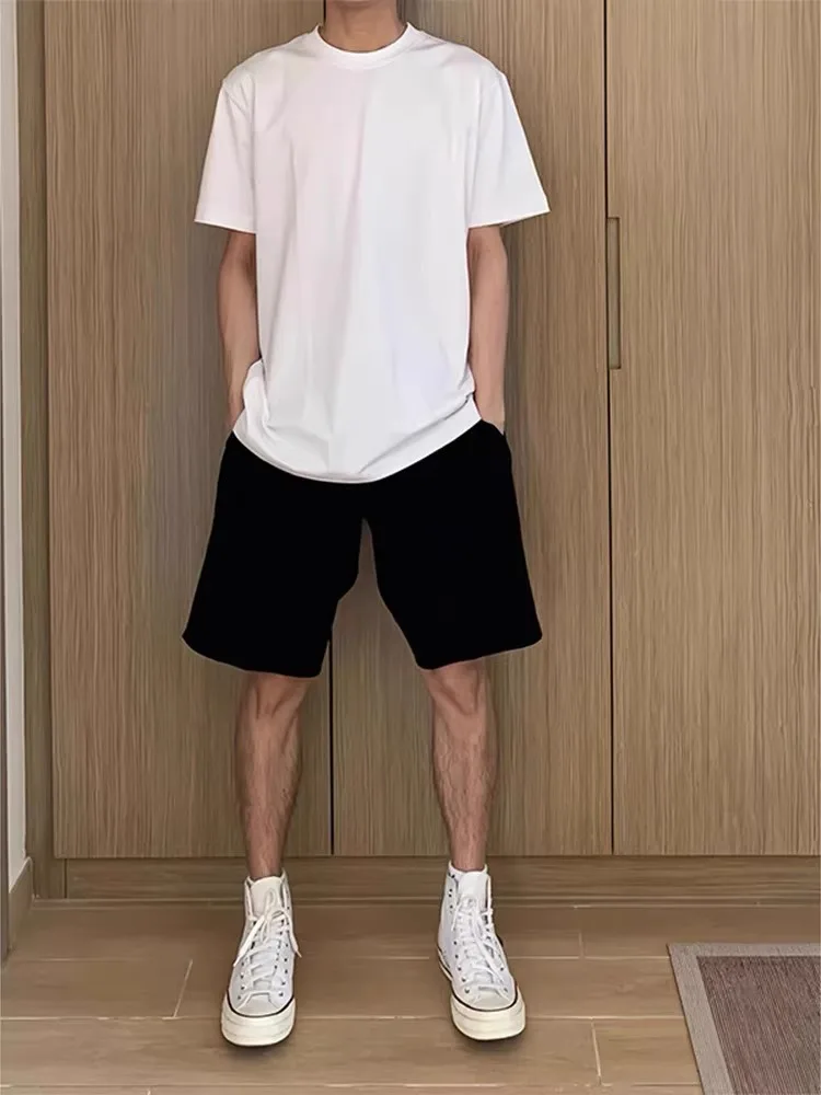 

Мужские летние свободные прямые брюки в американском ретро-спортивном стиле, универсальные пляжные шорты-бриджи, цветные, для повседневной носки