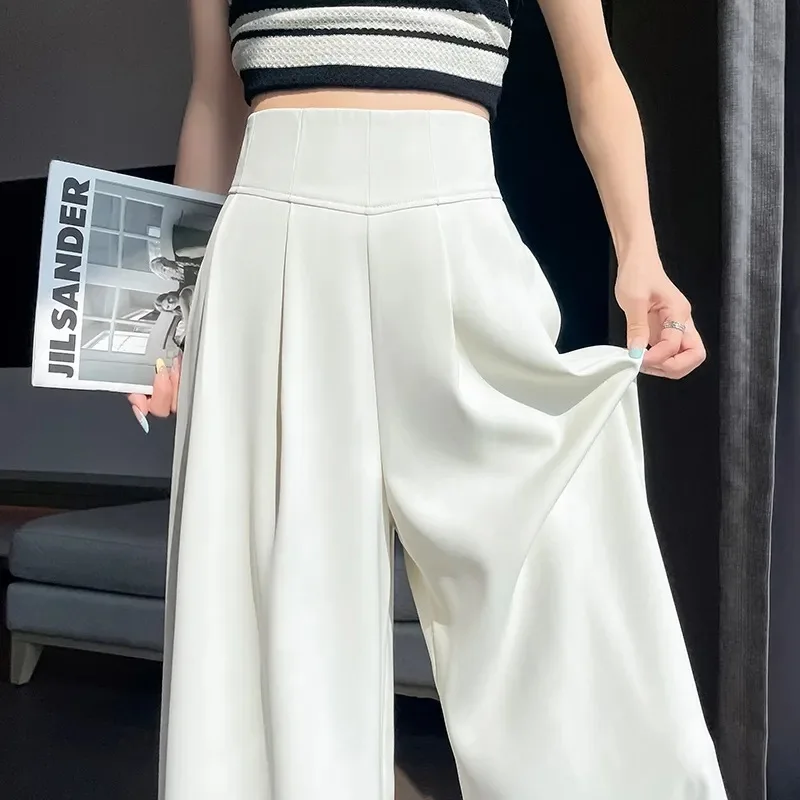High Waist Suit Wide Leg Pants Drape Casual Floor Length Abdomen Inming Sensation Spring Summer New Arrival Women's Fashion