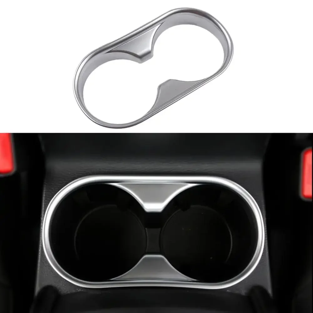 ABS Chrome Carbon fiber Water Cup Holder Frame Decoration Cover Trim Car Styling!Fit For Mazda CX-5 CX5 2017 20182019Accessories