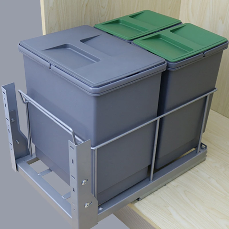 Hidden, embedded, high, shallow and narrow garbage bucket, drawing and sorting cabinet, built-in rice flour storage.