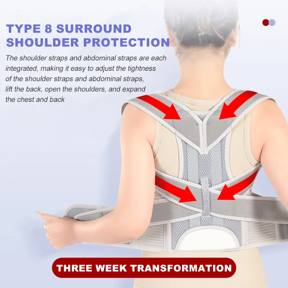 

Adjustable Posture Corrector for Men & Women - Back Brace with Memory Support, Spine Alignment & Pain Relief for Work/Office/Gym