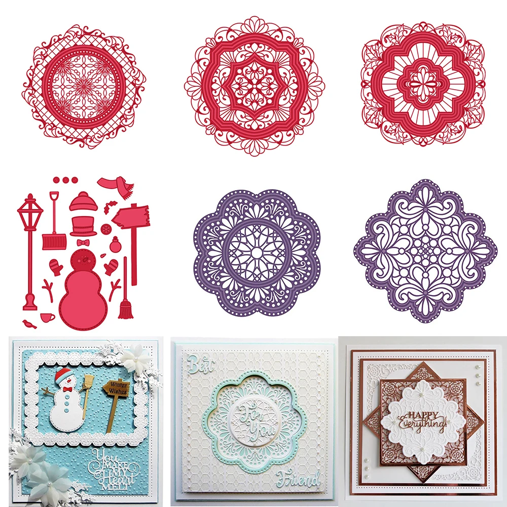 Festive Lace Frames Metal Cutting Dies,Embossing Diecut For DIY Card Making Scrapbooking Crafting Supplies,Template Photo Album