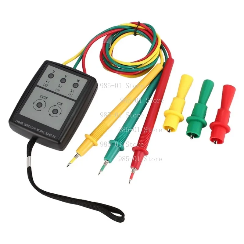 Digital Phase Sequence Meter SM852B, 3-Phase Rotation Detector LED Buzzer Voltage Tester 60V-600V AC
