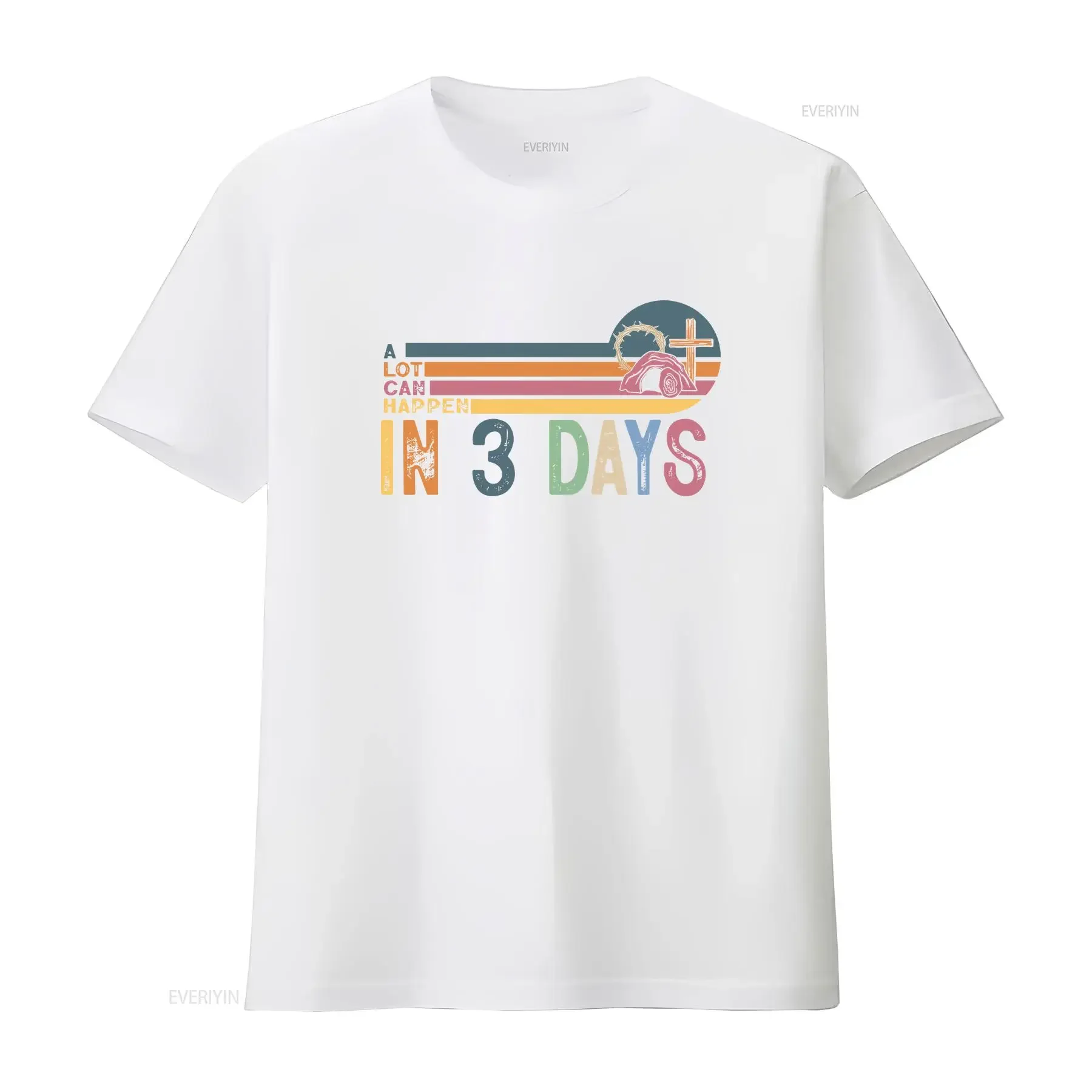 الكثير يحدث في 3 أيام تي شيرت الجمعة الجيدة عيد الفصح يوم سعيد هو صعود المسيحية SweaT خمر غسلها مريحة #4