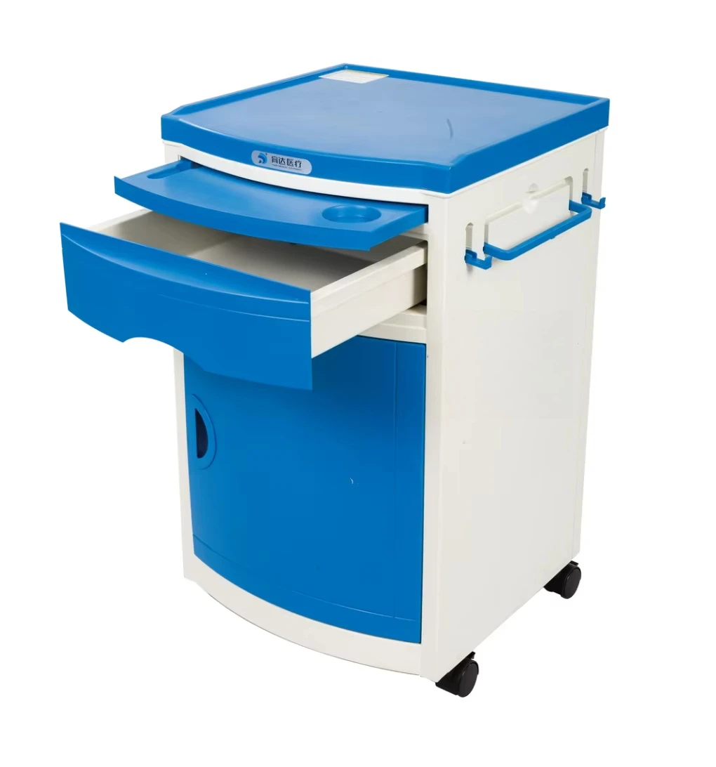 

Hospital Funtinure Color Are Customizable Beside Cabinet ABS Material Bedside Table with Casters