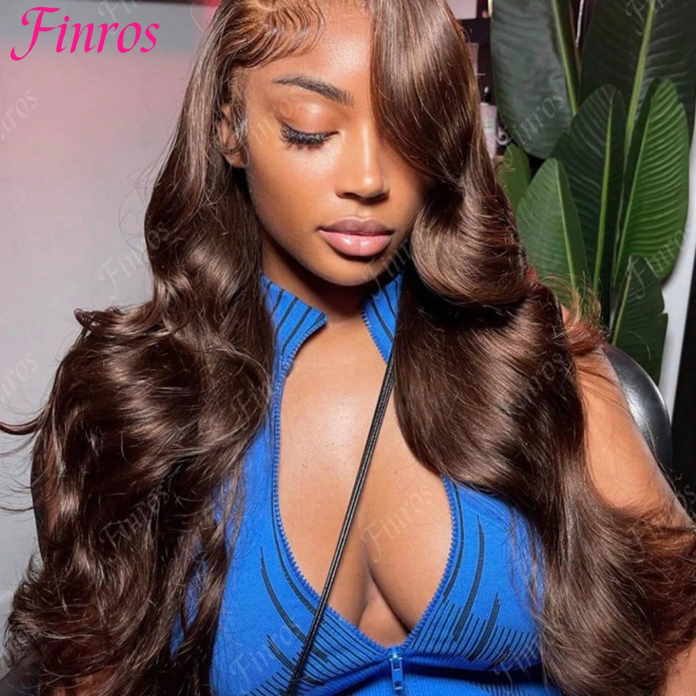 

Chocolate Brown 13X6 Hd Lace Front Human Hair Wig Body Wave Wig Human Hair 200 Density Colored Pre Plucked Brazilian Wigs