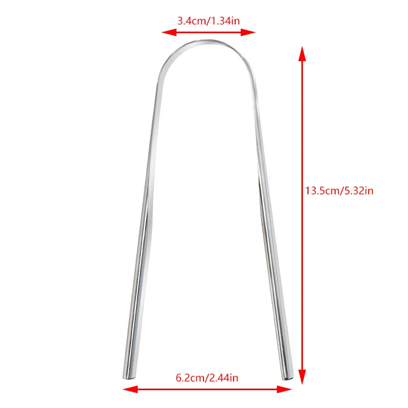 Raschietto per lingua in acciaio inossidabile a forma di U Cleaner Breath Fresh Tongue Tools spazzolino da denti rivestito per l'igiene orale pulizia della cura