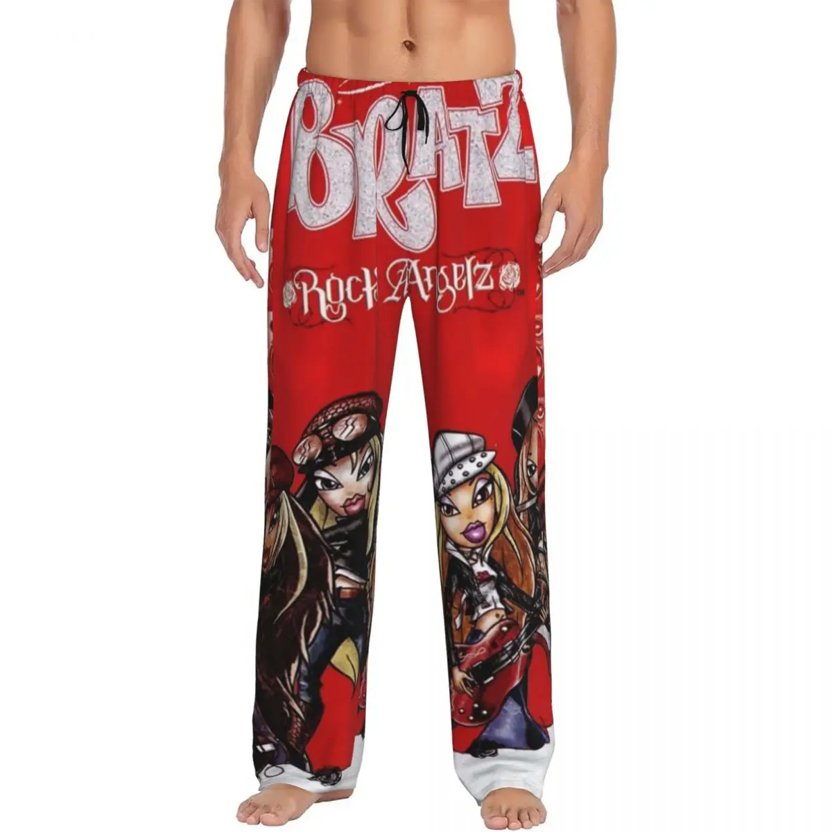 

Custom Printed Bratz Rock Angelz Pajama Pants Men Anime Manga Tv Sleep Sleepwear Bottoms with Pockets