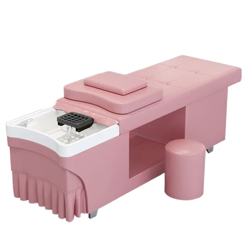 

Hair Salon Shampoo Bowl Sink with Synthetic Leather Thai Massage Bed Electric Hair Treatment Washing Bed Thai Head Spa