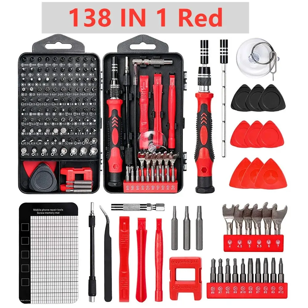 WOZOBUY Set di cacciaviti di precisione 138 in1 magnetici - Set di strumenti per cacciaviti professionali, kit di strumenti di riparazione per PC,