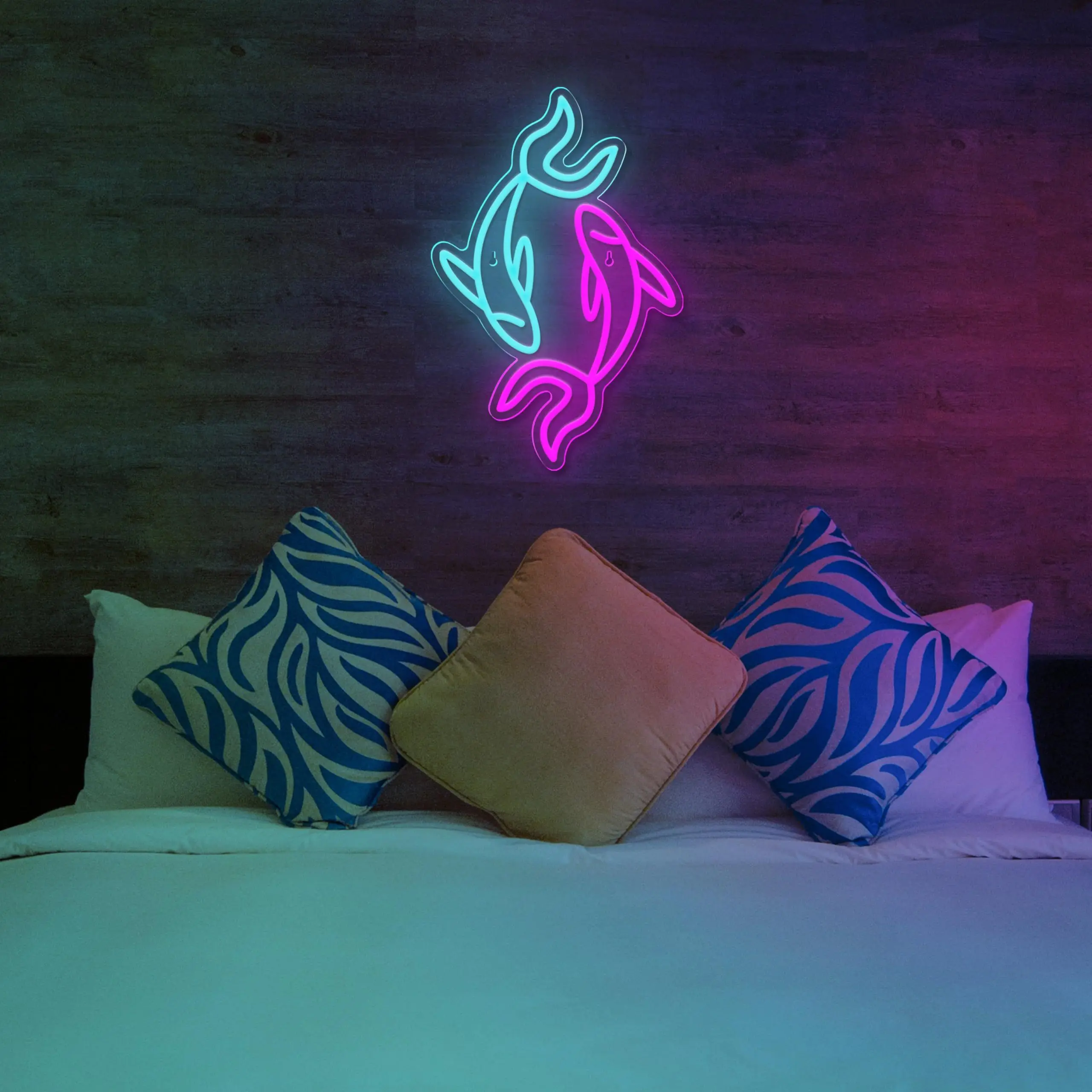 코이 네온 사인, USB 전원, 밝기 조절 스위치 포함, 침실, 사무실 및 중국 스타일 장식에 적합