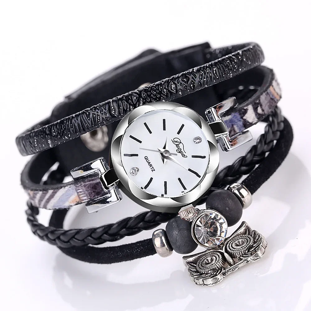 Reloj Mujer Bracelet Watch Women Quartz Wristwatches Leather Winding Hand-woven Ladies Luxury Watches Women Dress Clock