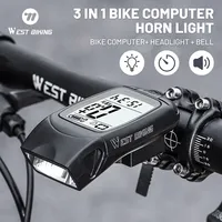 3 In 1 Wireless Bicycle Computer LED Light Horn Versatile Bike Headlight Waterproof Speedometer Cycling Equipment