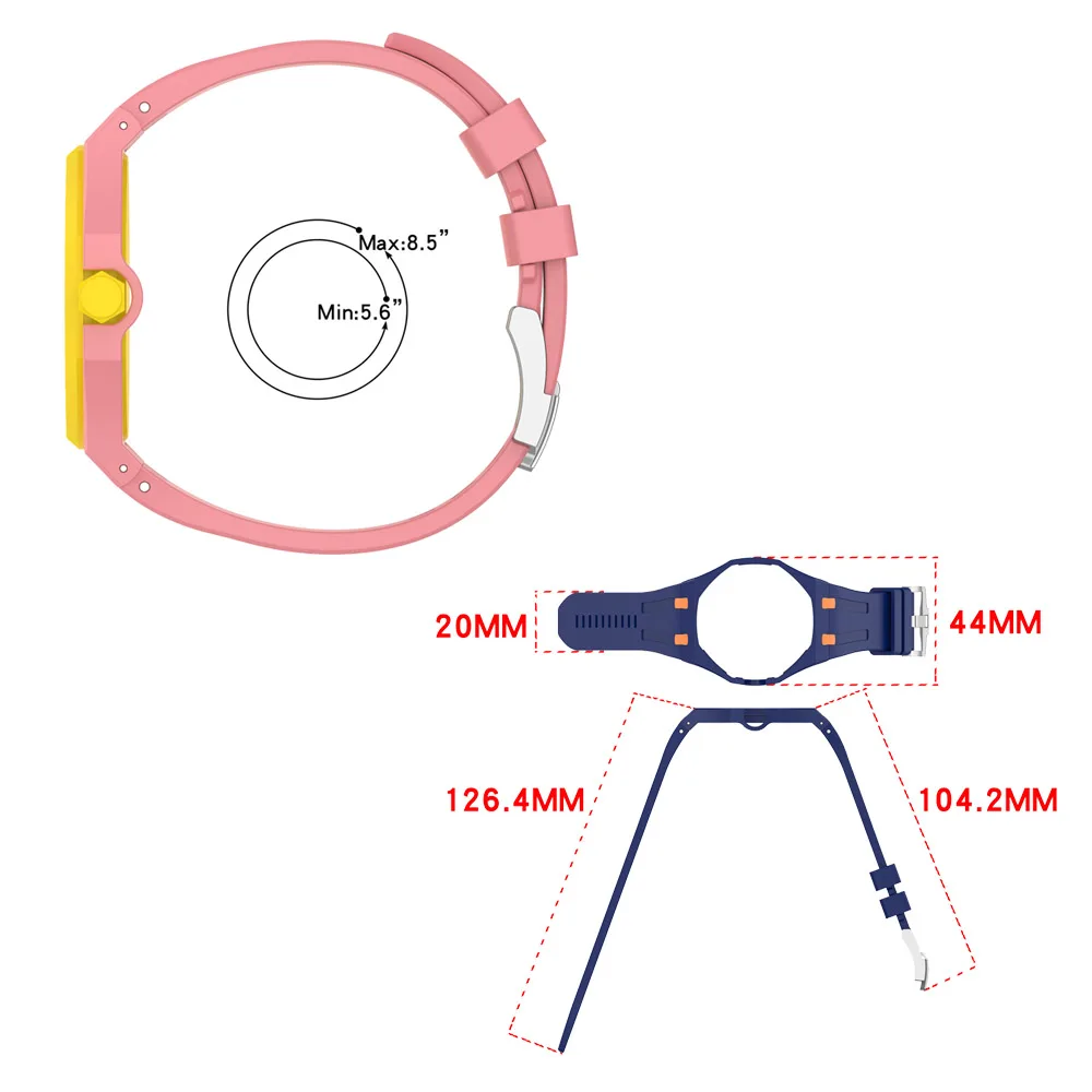 Silicone Strap with PC Case For Swatch X AP Royal Pop Pocket Watch Changer to Wristwatch Integrated Band Accessories