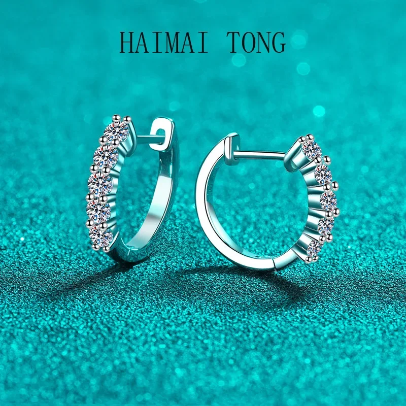 

HAIMATONGPT950 Platinum Earrings Women's Small Row Diamond Moissanite Ear Buckle Ear Accessories Manufacturer Spot Wholesale