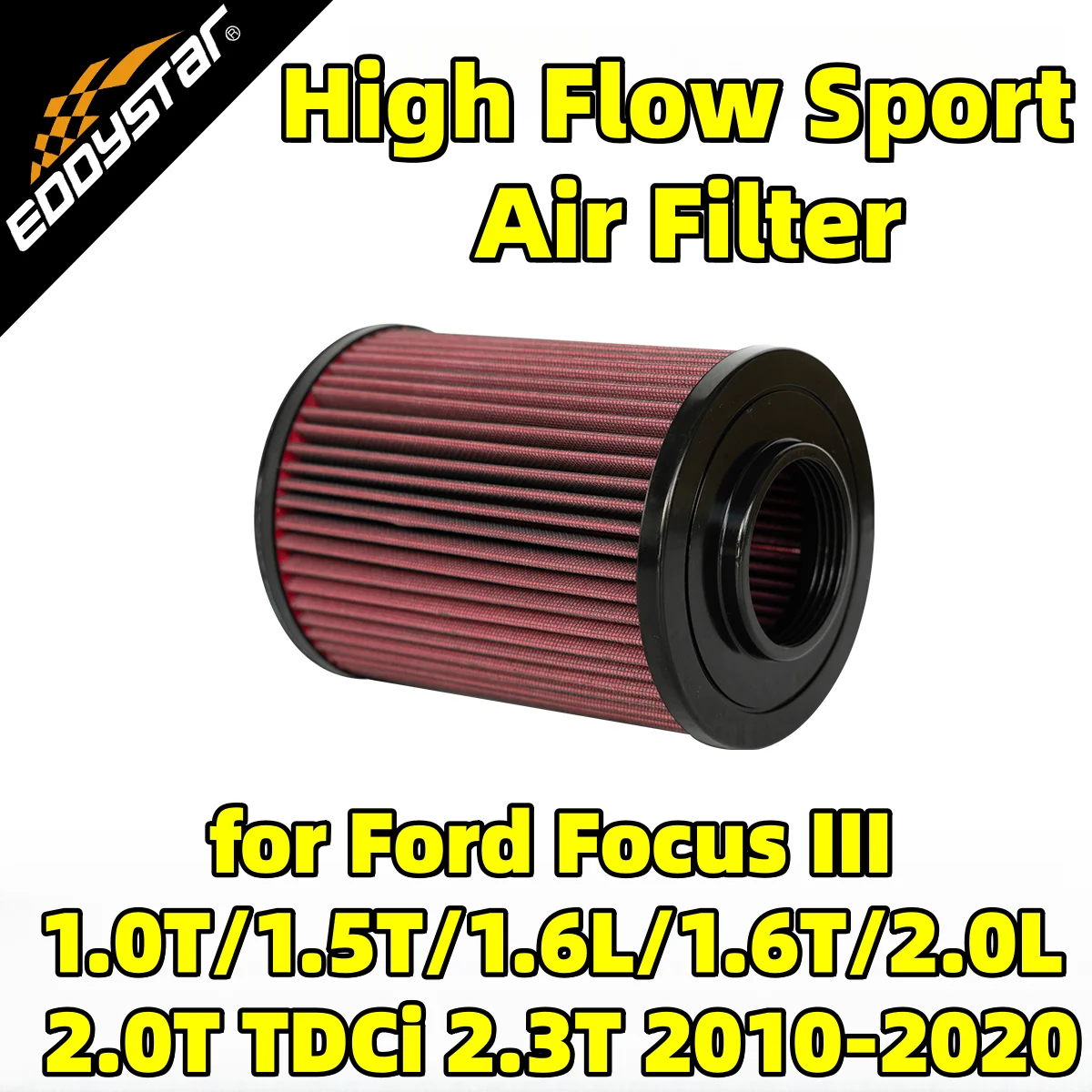 

High Flow Sport Air Filter for Ford Focus III 1.0T/1.5T/1.6L/1.6T/2.0L/2.0T TDCi 2.3T 2010-2020 Washable Racing Intake Filters