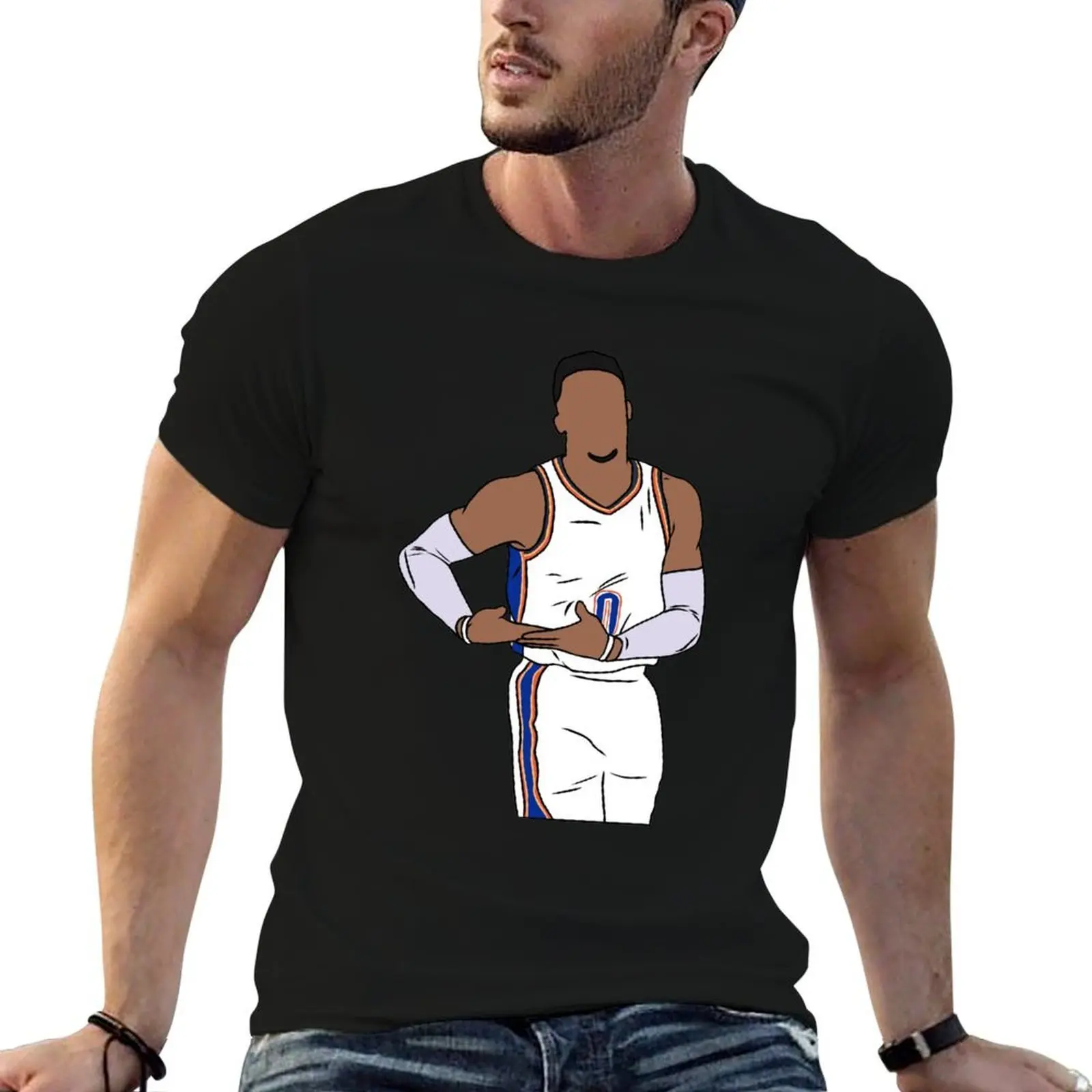 Футболка Russell Westbrook Rocks The Baby, мужская футболка, хлопковые футболки высокого качества для мужчин, хлопковая мягкая футболка