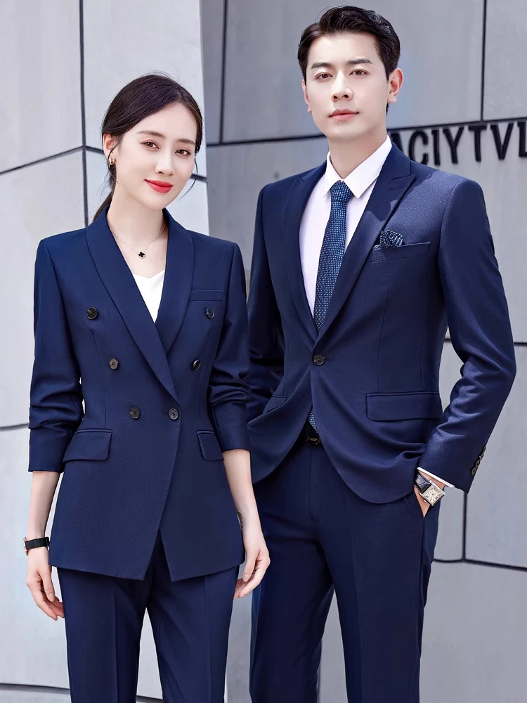 Gray Professional Suit Set for Women And Men High End Business Interview Workwear Managerial Outfit Autumn Winter Collection