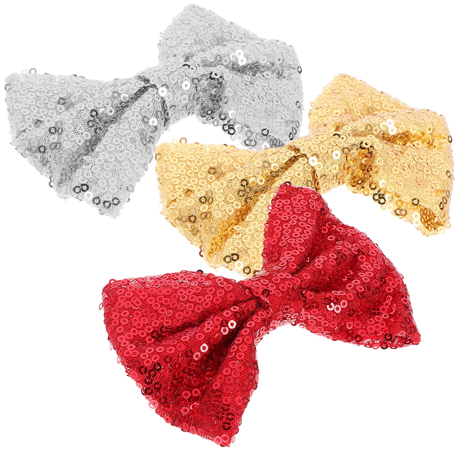 

Exquisite Sparkling Hair Bow Clip 3pcs Sequin Bows For Girls Kids Little Girl Prom Party Performance Decorative Hair Accessories