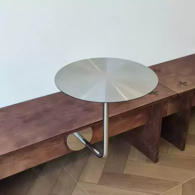 Industrial Style Designer Stainless Steel Round Wall Mounted Bistro Table For Cafe Restaurant Dining Furniture