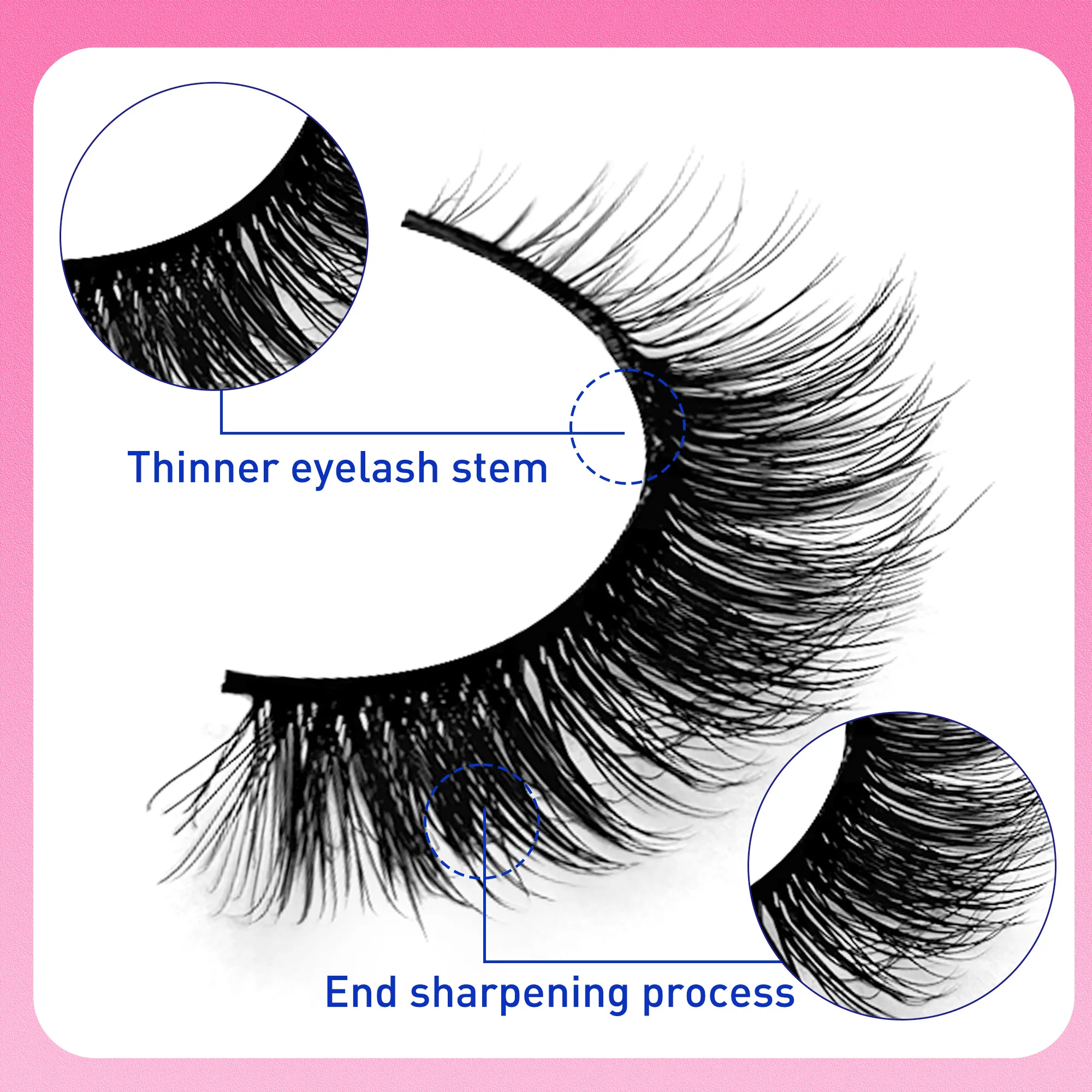 متوسط الطبيعية رقيق حجم الرموش الصناعية ثلاثية الأبعاد المنك جلدة تمديد ماكياج المنك رموش السائبة 5 أزواج #3