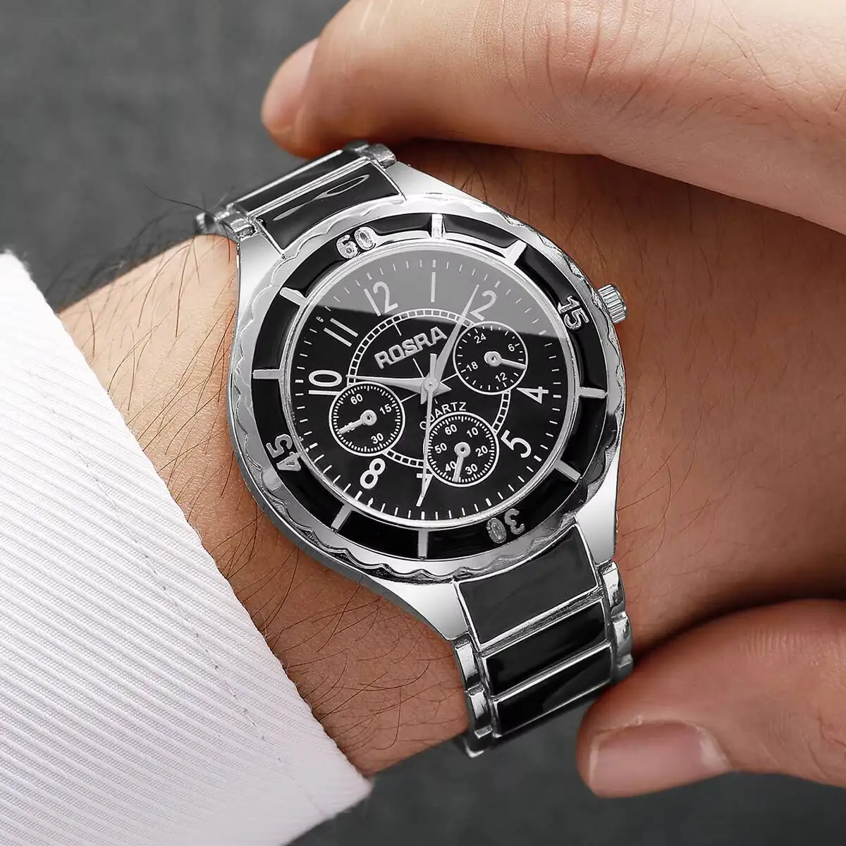 패션 남성용 쿼츠 손목시계 럭셔리 남성용 비즈니스 시계 스포츠 시계 시계 Reloj Hombre(상자 제외)